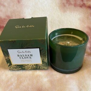 Sur La Table Balsam Clove Soy Candle Green Glass